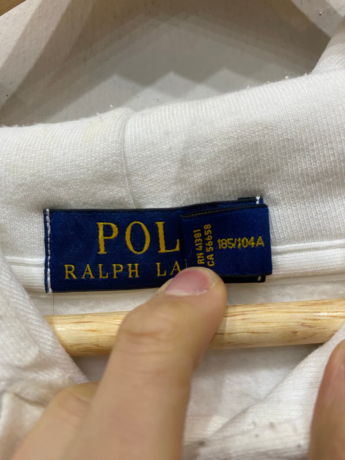 폴로랄프로렌 기모 후드티 화이트 XL 상품이미지6