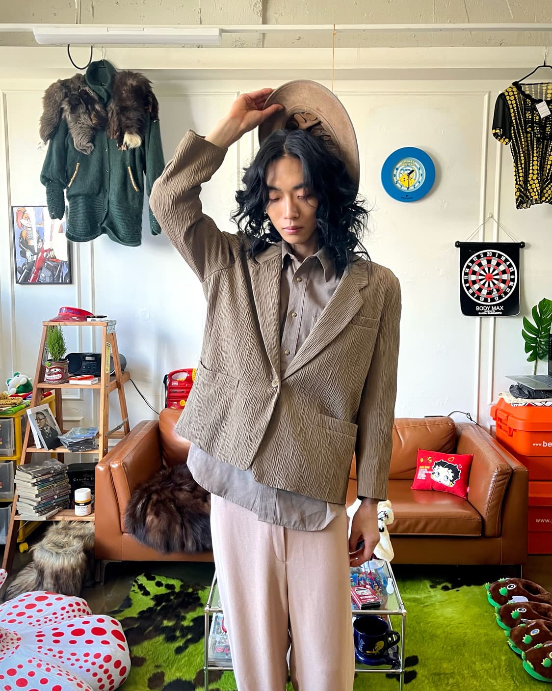 1980-90s Kasaki Japan Old Pleats Blazer 상품이미지3