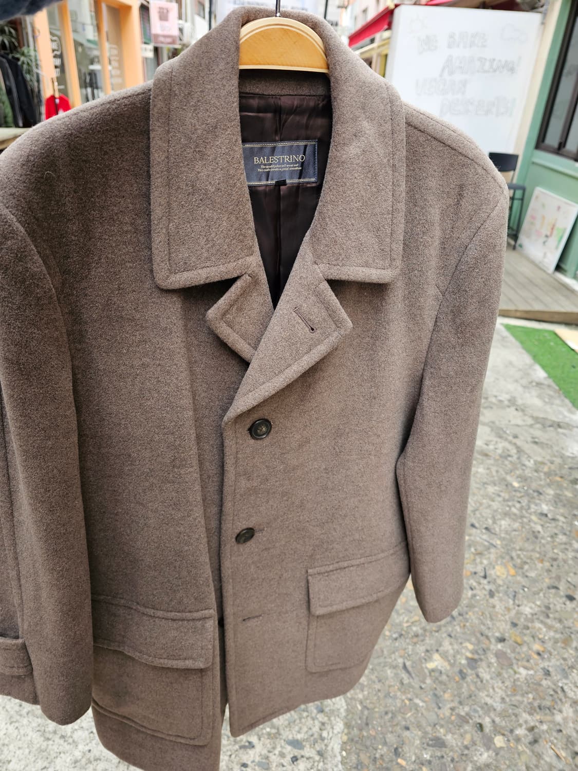 Balestrino 브라운 토프 앙고라 램스 미들코트 상품이미지8