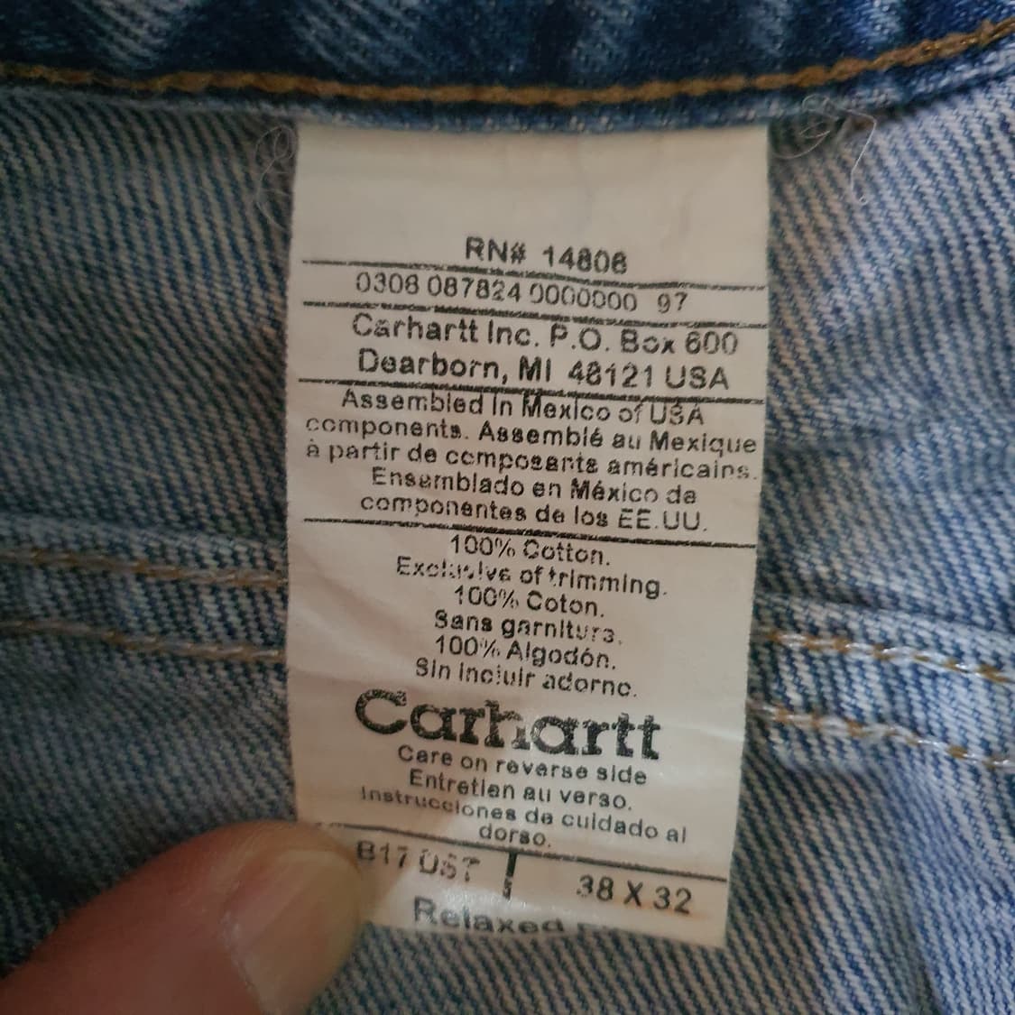 칼하트 헤비 데님 팬츠 No.59 상품이미지5