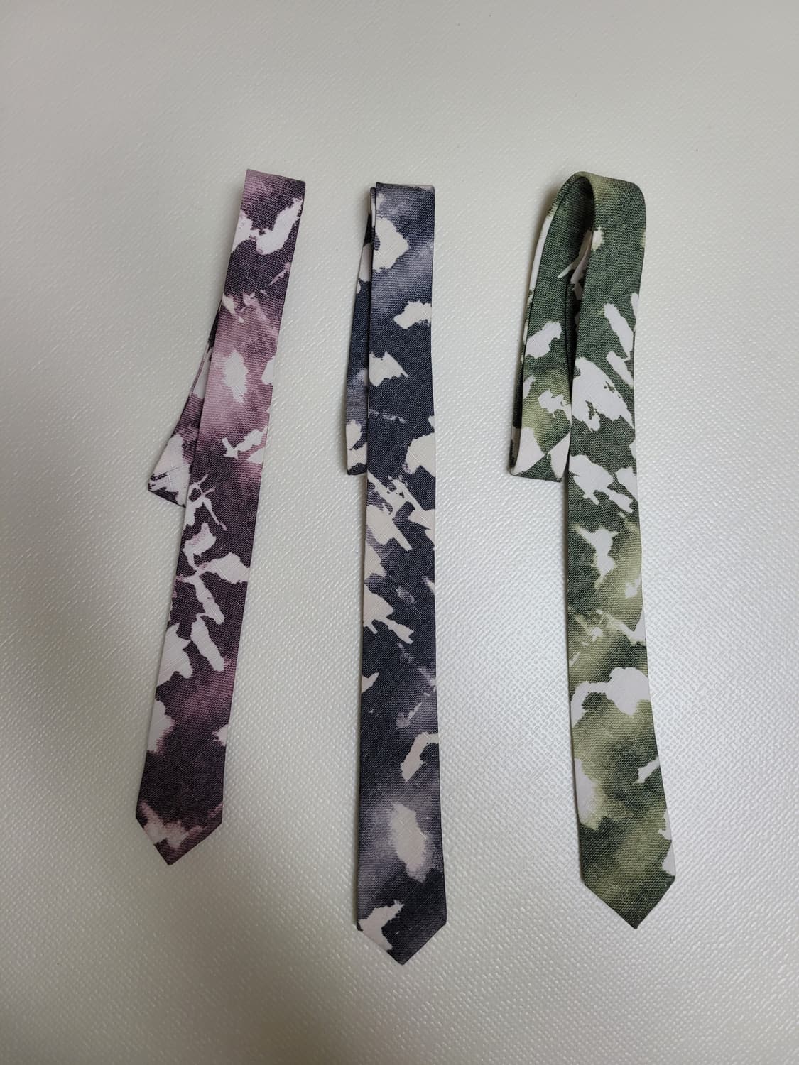 넥타이 3종 (까모패턴 퍼플, 그레이, 그린)  상품이미지1