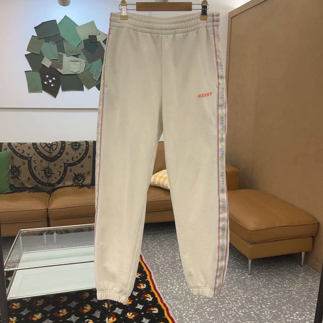 널디 빈티지 사이드로고 크림 스웻팬츠 XS C07669 상품이미지3