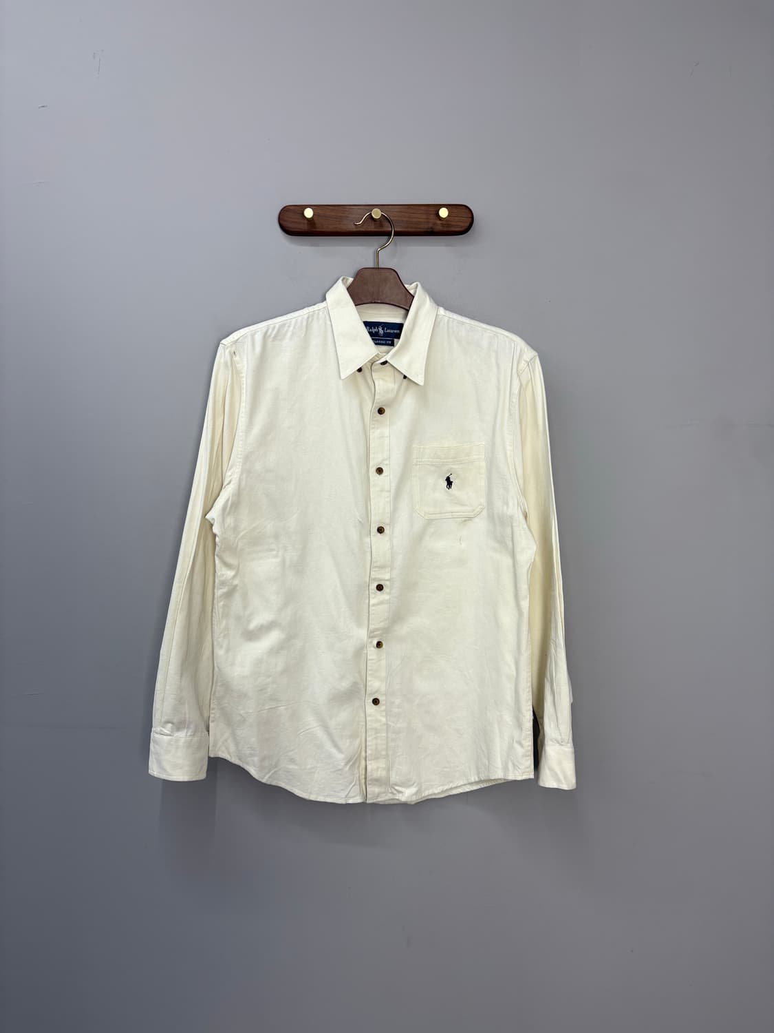 폴로랄프로렌 포니로고 클래식핏 코튼 화이트 셔츠 A2781 상품이미지2