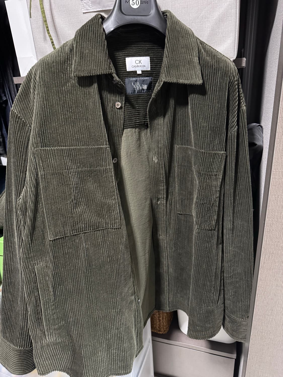 Calvin klein CK 코듀로이 카키 셋업 (셔츠자켓+팬츠) 상품이미지1