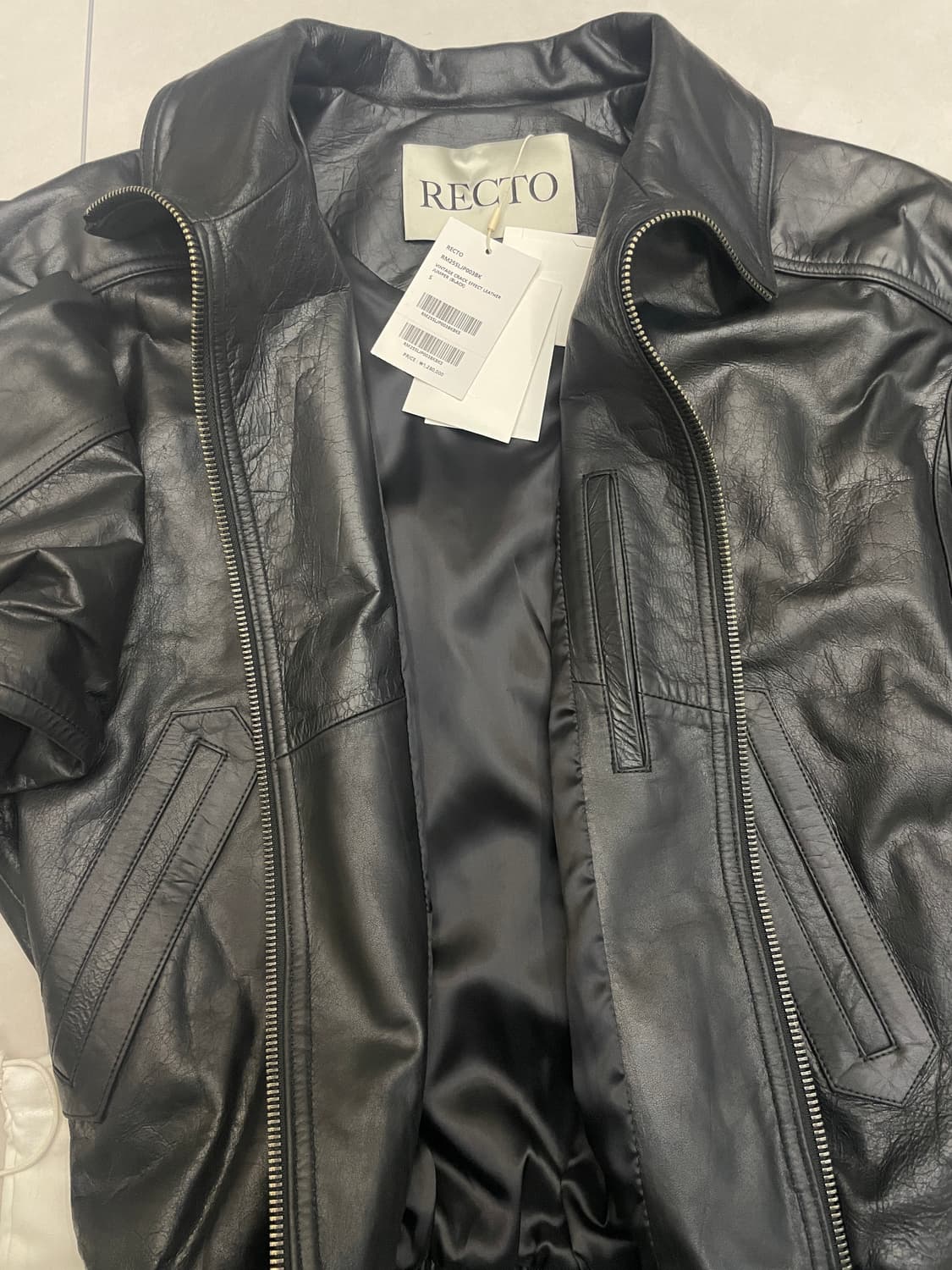 렉토 빈티지 크랙 레더 자켓 새상품 상품이미지3
