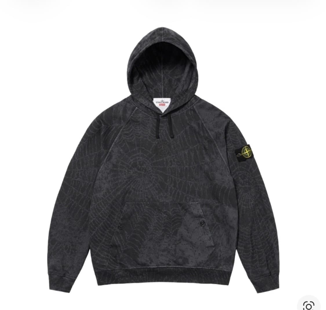 스톤아일랜드 x 슈프림 스파이더 후드 블랙 L 상품이미지1