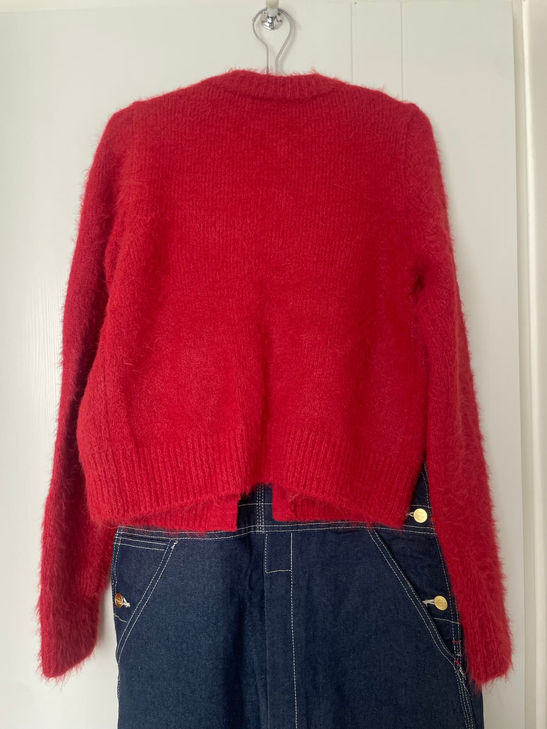 레드 퍼 가디건  상품이미지2