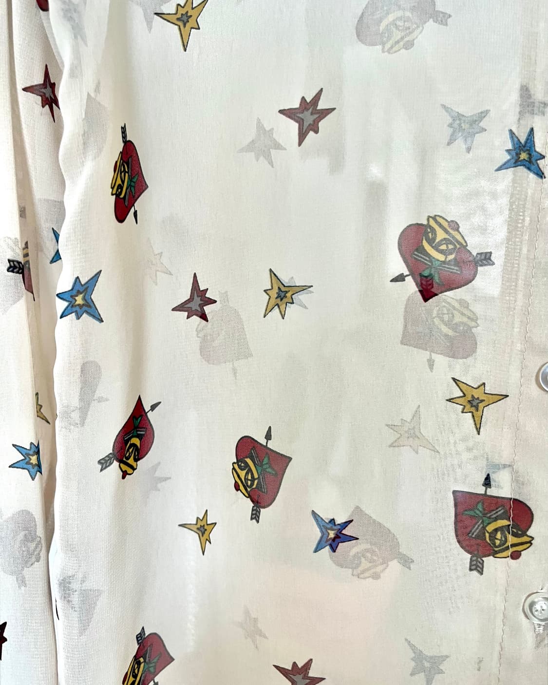 Jpn Art Pattern Semi See-through Shirt 상품이미지5