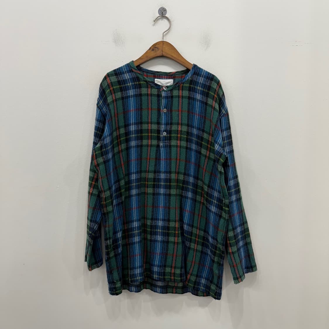 90s COMME des GARCONS 울,나일론 혼방 풀오버 셔츠입니다 상품이미지1