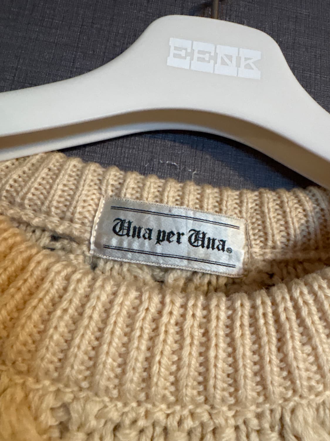 Una per Una 아이보리 울 100% 꽈배기 니트 Japan 상품이미지2