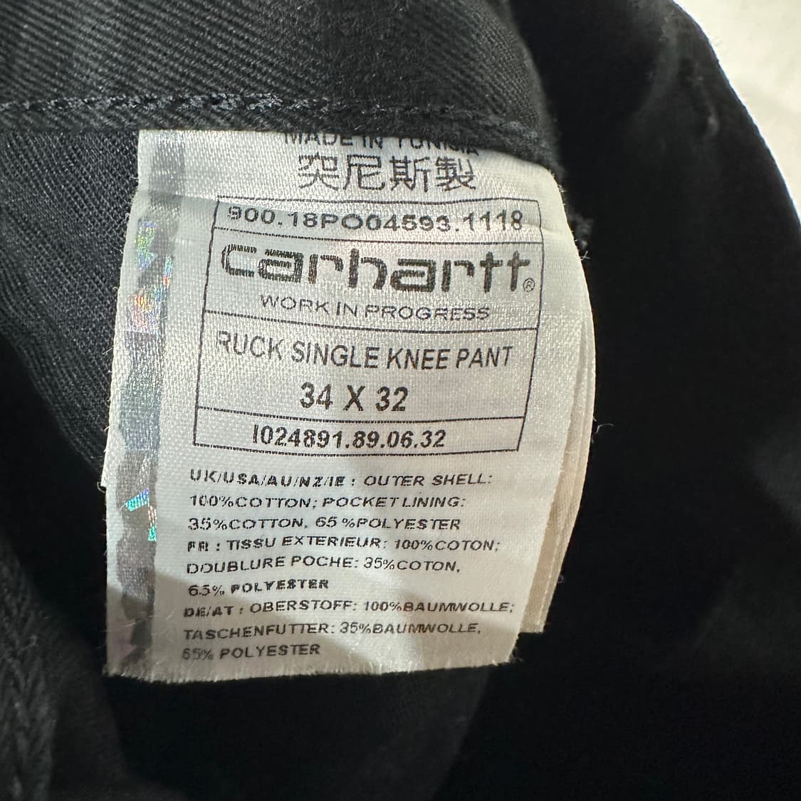 칼하트WIP 럭싱글니 팬츠 34 상품이미지5