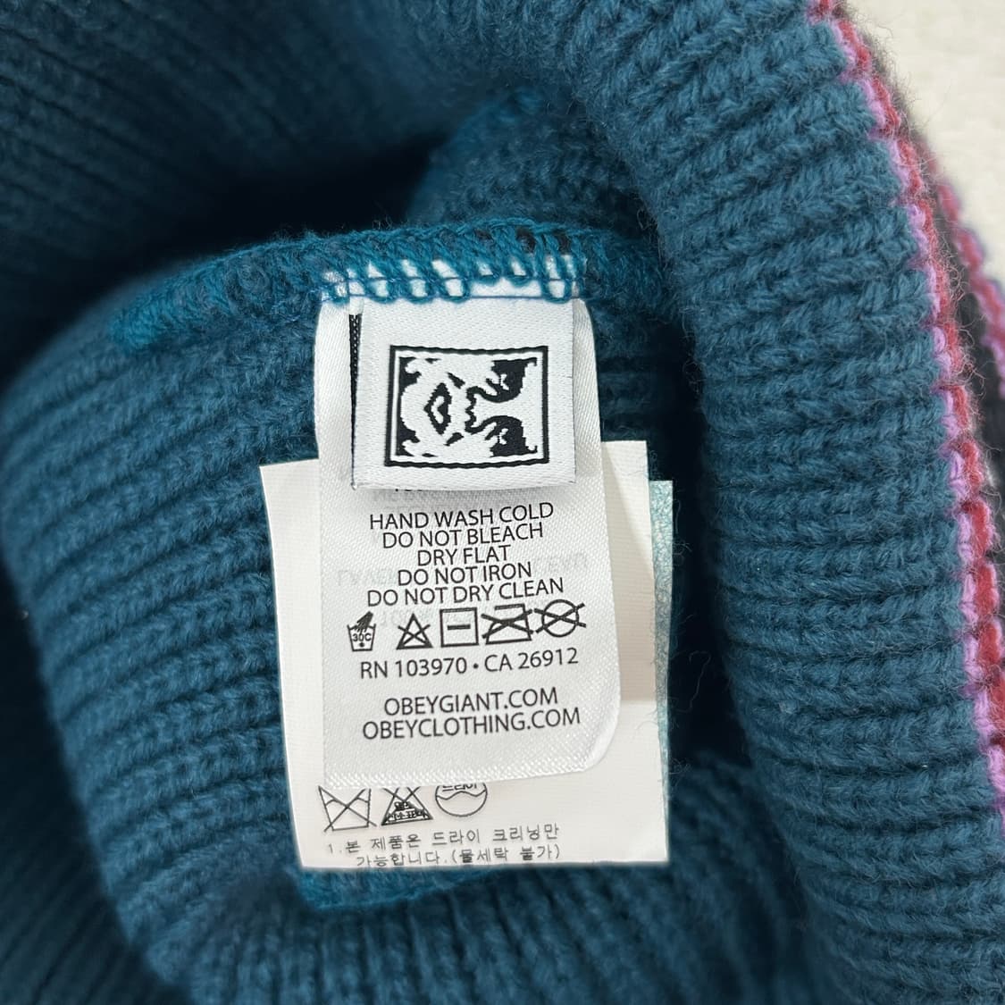 오베이 자수로고 스트라이프 비니 상품이미지4