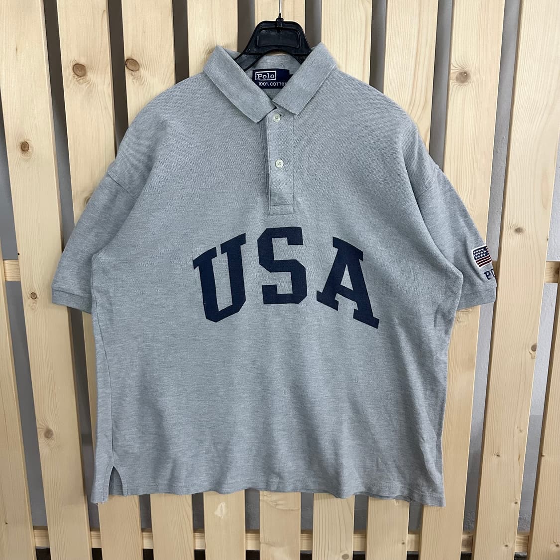 (L) 폴로 랄프로렌 그레이 USA 반팔 카라티 상품이미지1