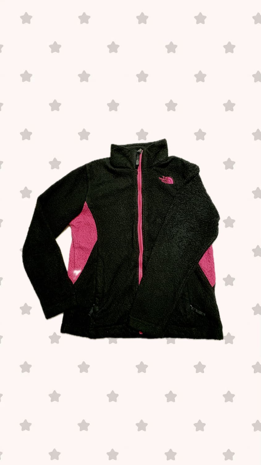 노스페이스 블랙 핑크 빈티지 후리스 자켓 상품이미지1
