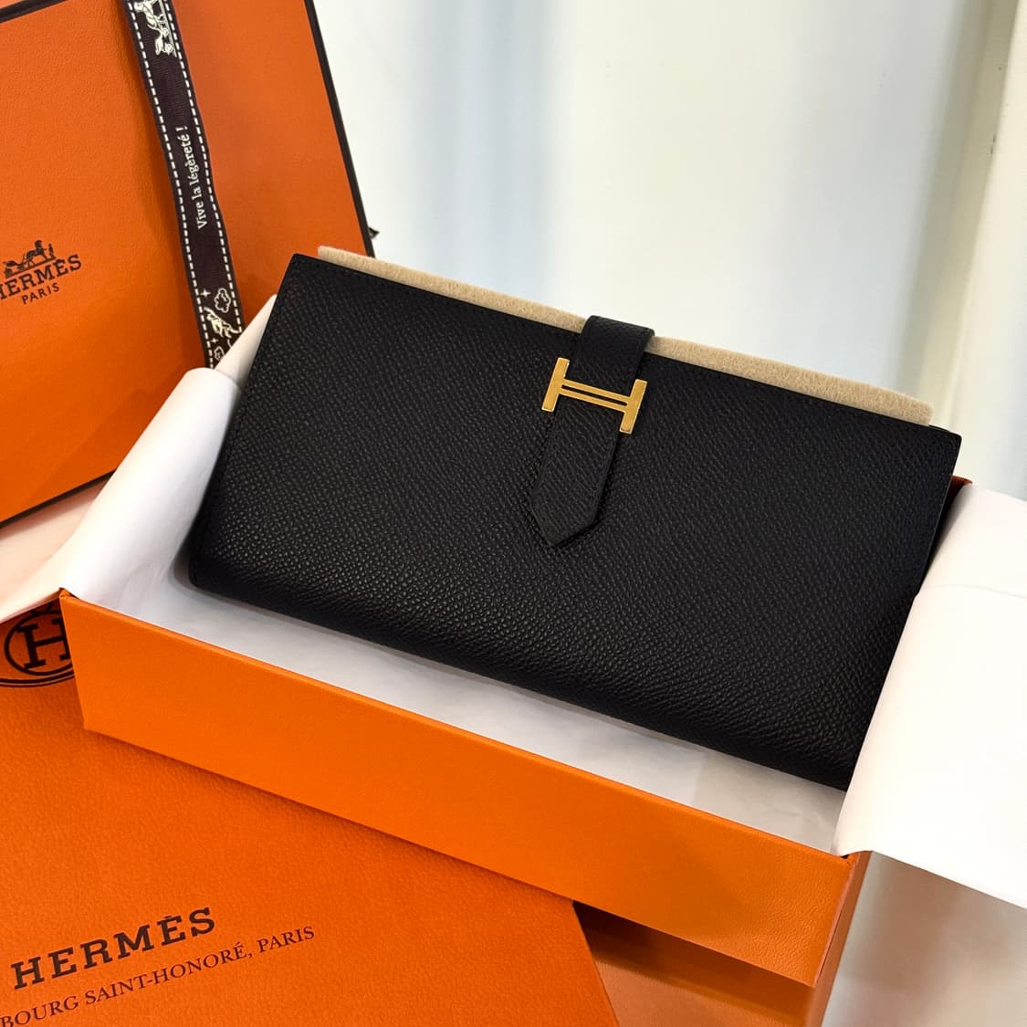 [정품] 에르메스 베안 장지갑 앱송 & 골드  상품이미지1