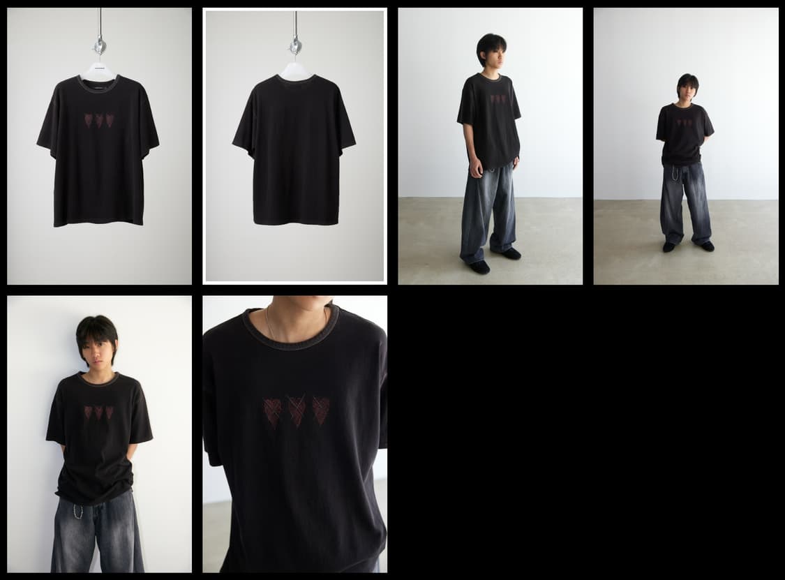 VTG Cartoon heart tee washed black 상품이미지1