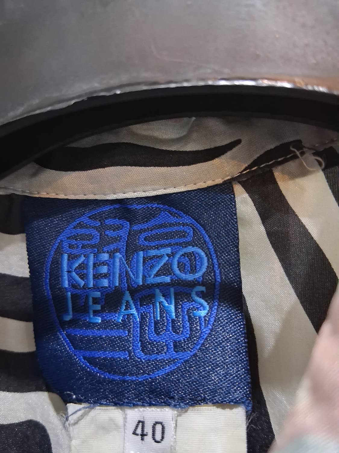 KENZO JEANS 지브라 플라워 패턴 리본 블라우스 40 상품이미지6