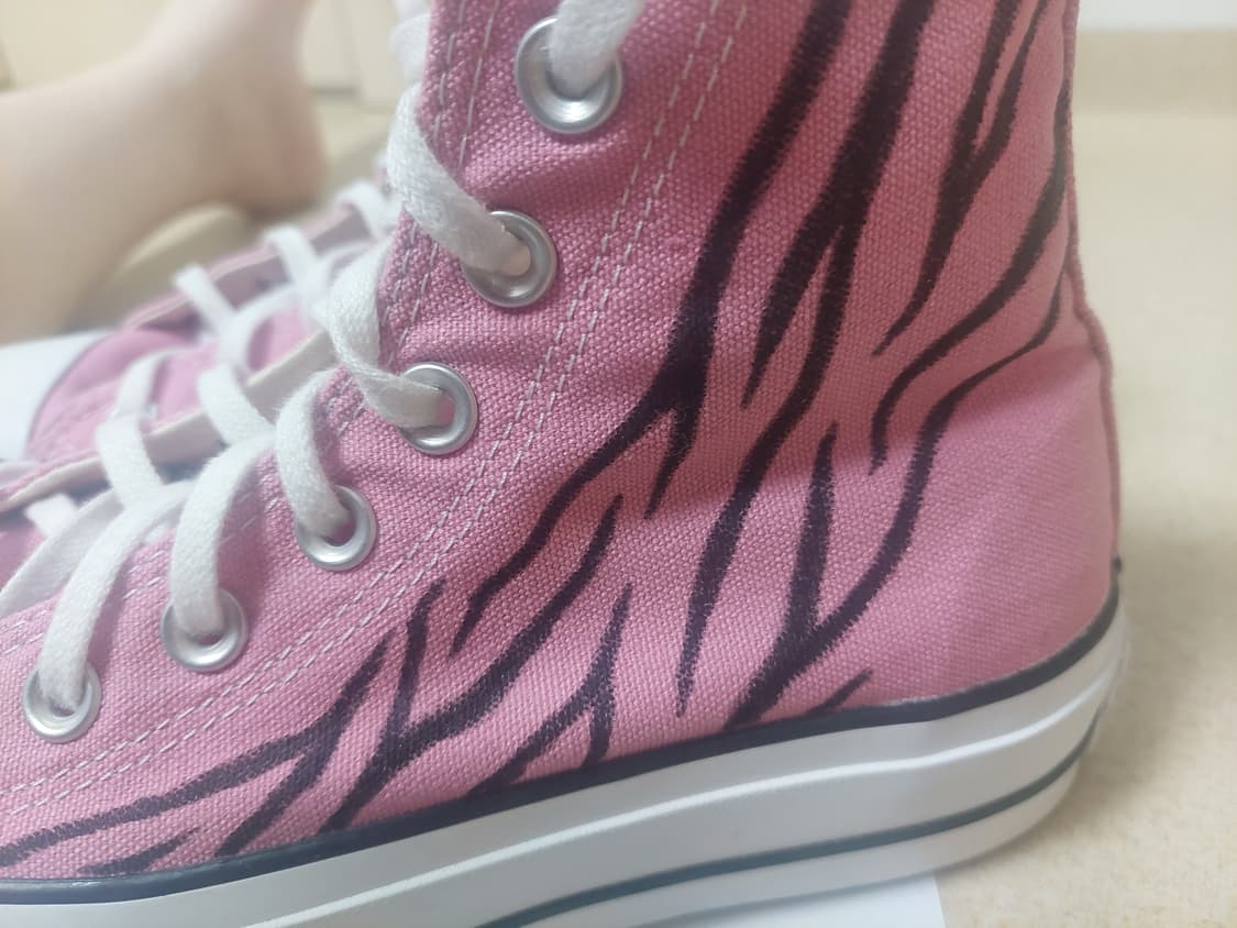 (DIY) 지브라 핑크 하이탑 컨버스 척테일러 올스타 리프트 씬키드 상품이미지2