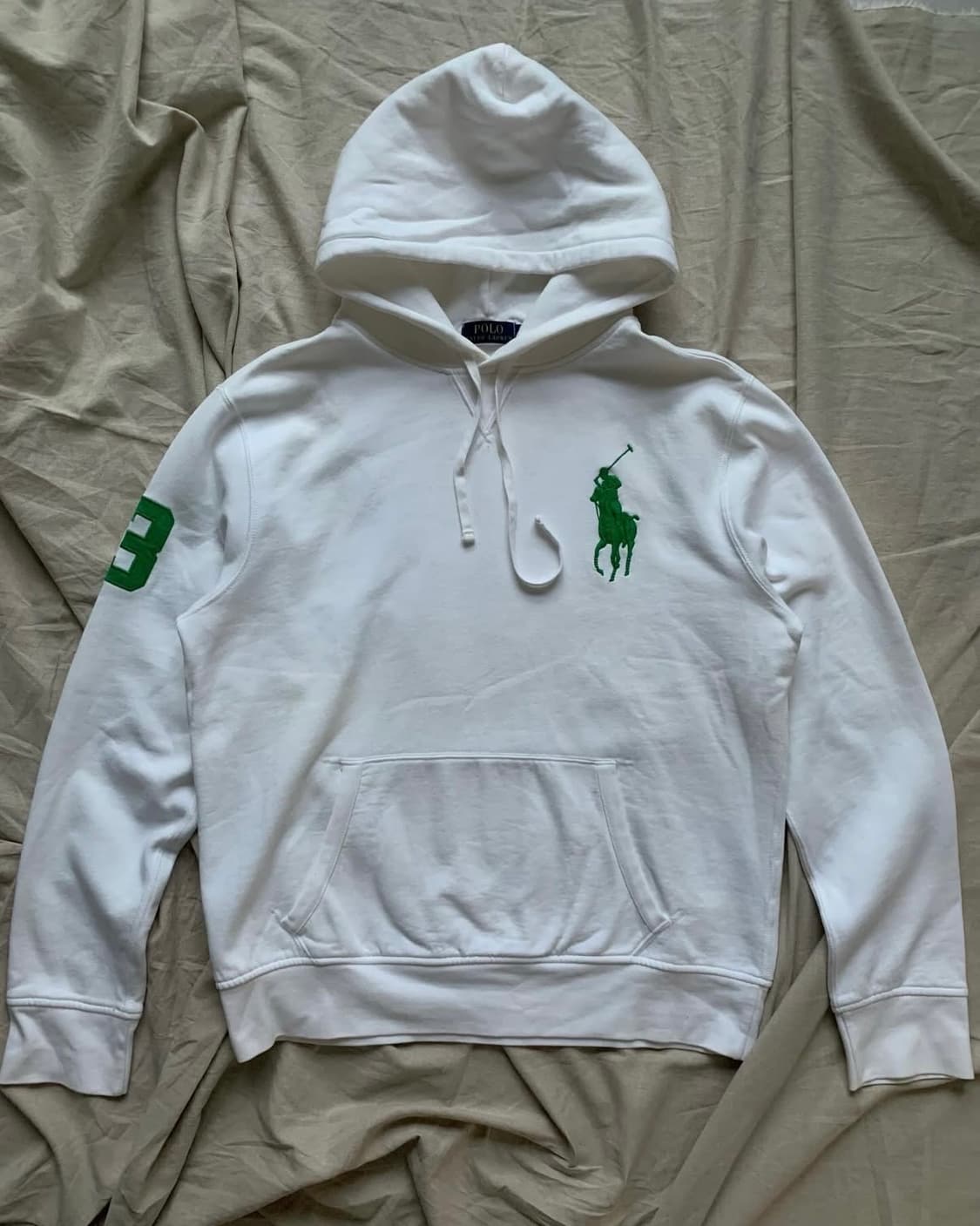 폴로 랄프로렌 빅포니로고 그린 화이트 후드티 대장급 상품이미지4