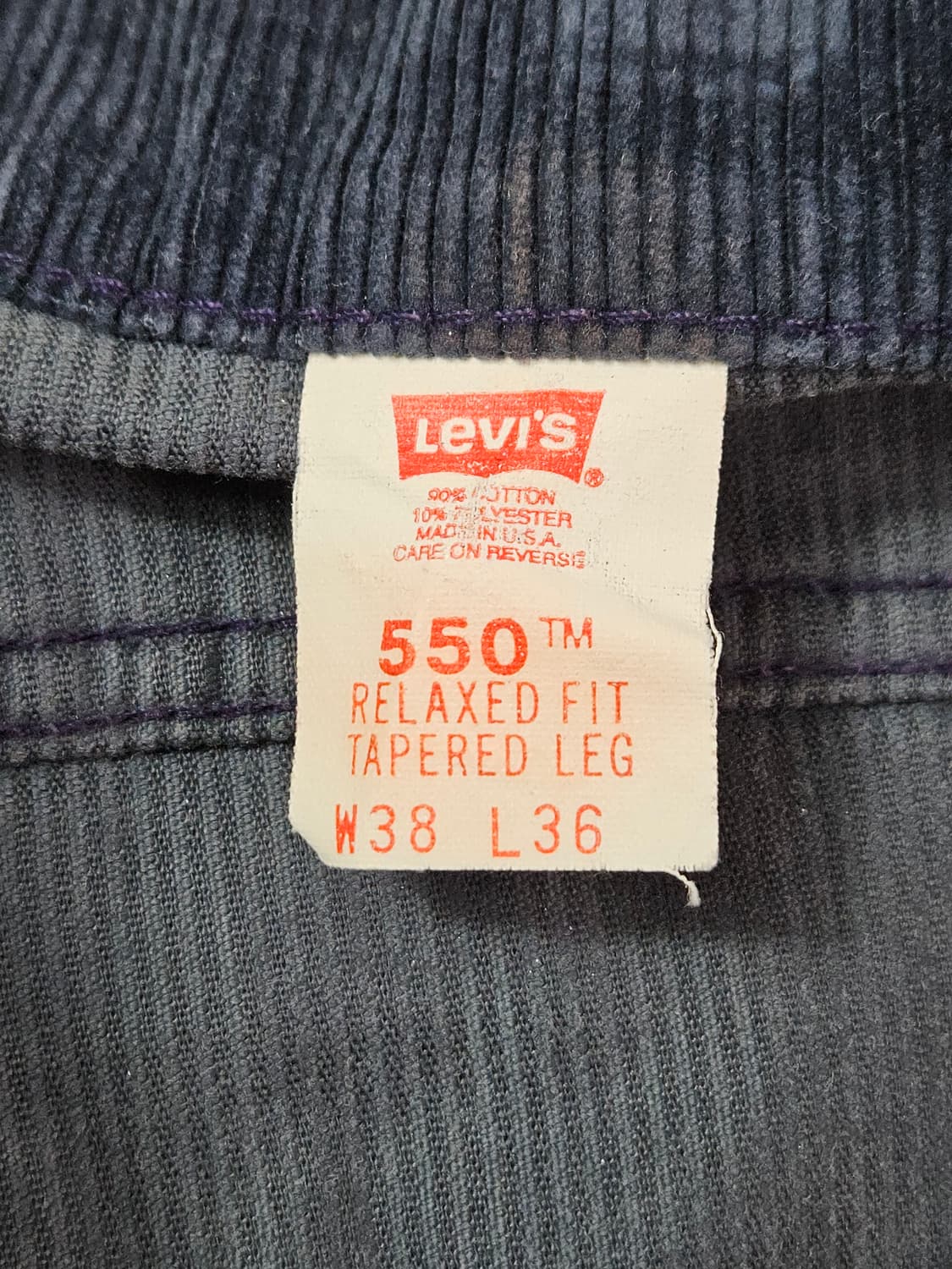 90s 리바이스 550 오렌지탭 코듀로이 팬츠 빈티지 38 상품이미지4