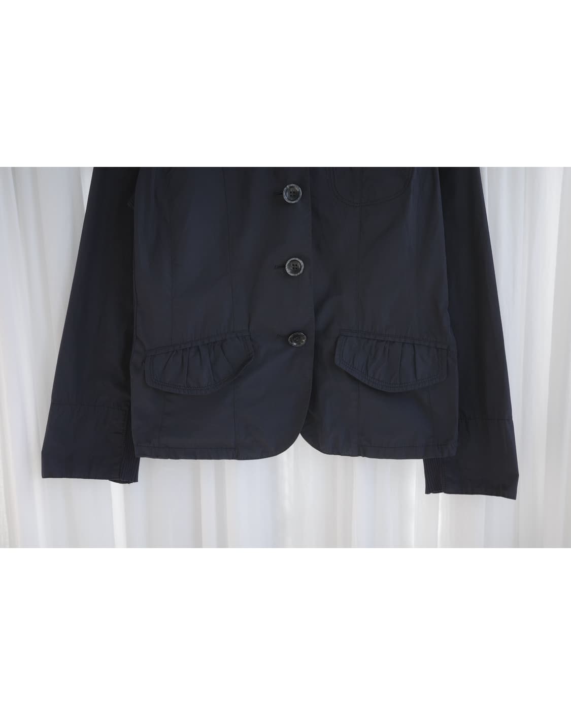Navy round collar jacket 상품이미지3