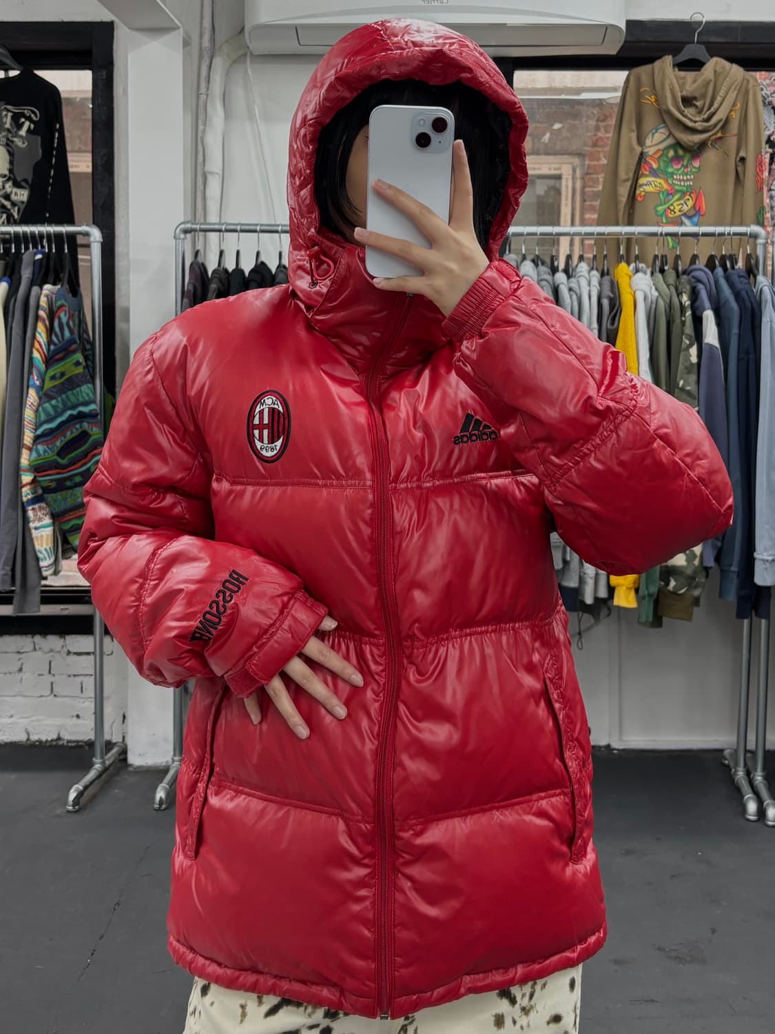 아디다스 AC밀란 레드 패딩 상품이미지3
