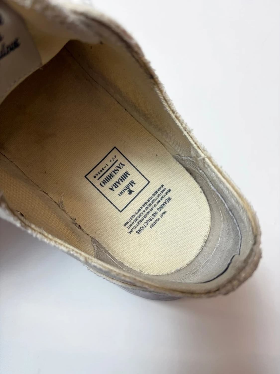 메종 미하라야스히로 행크 OG솔오버다이드 캔버스로우탑 스니커즈 Q1473 상품이미지9