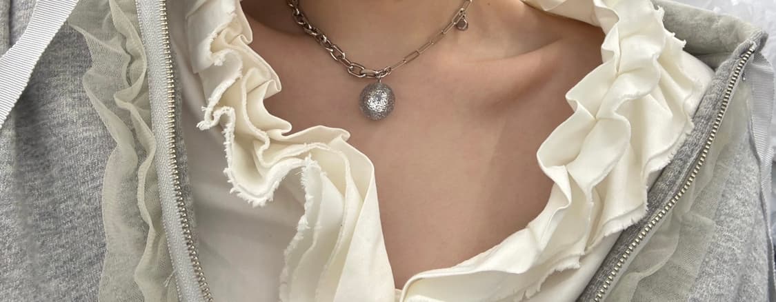 Mondo mondo  몬도몬도 실버 핀볼 네크리스 상품이미지5