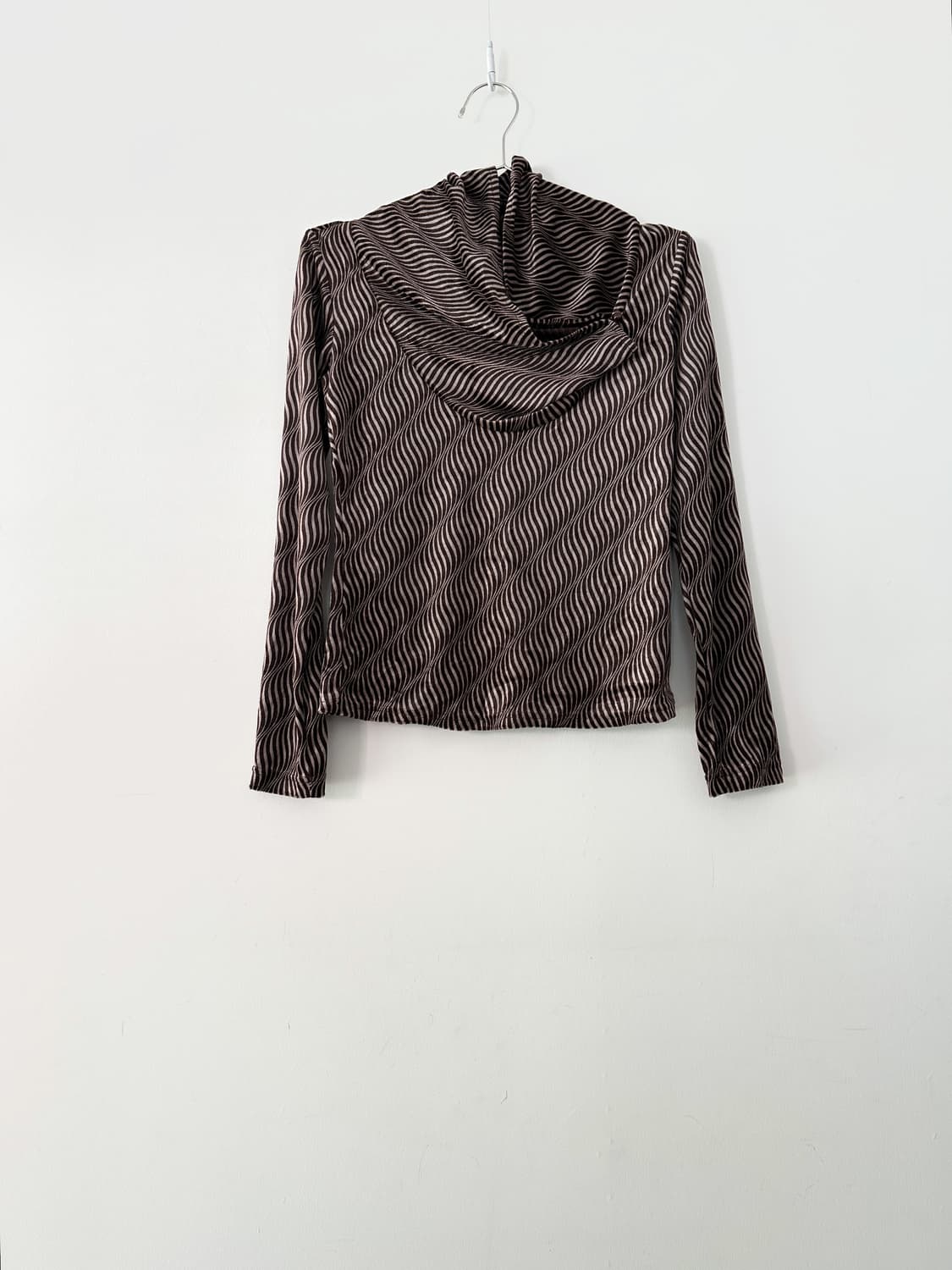 Wheel pattern multy velvet drape top 상품이미지2