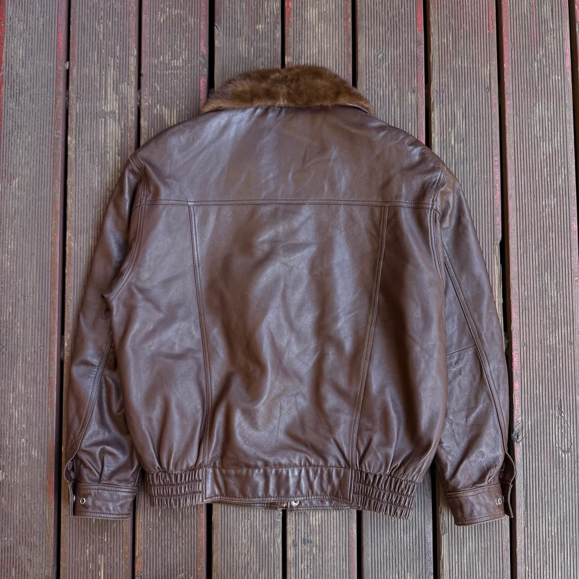 ANTONOVICH 가죽 자켓 브라운 퍼 카라 상품이미지3