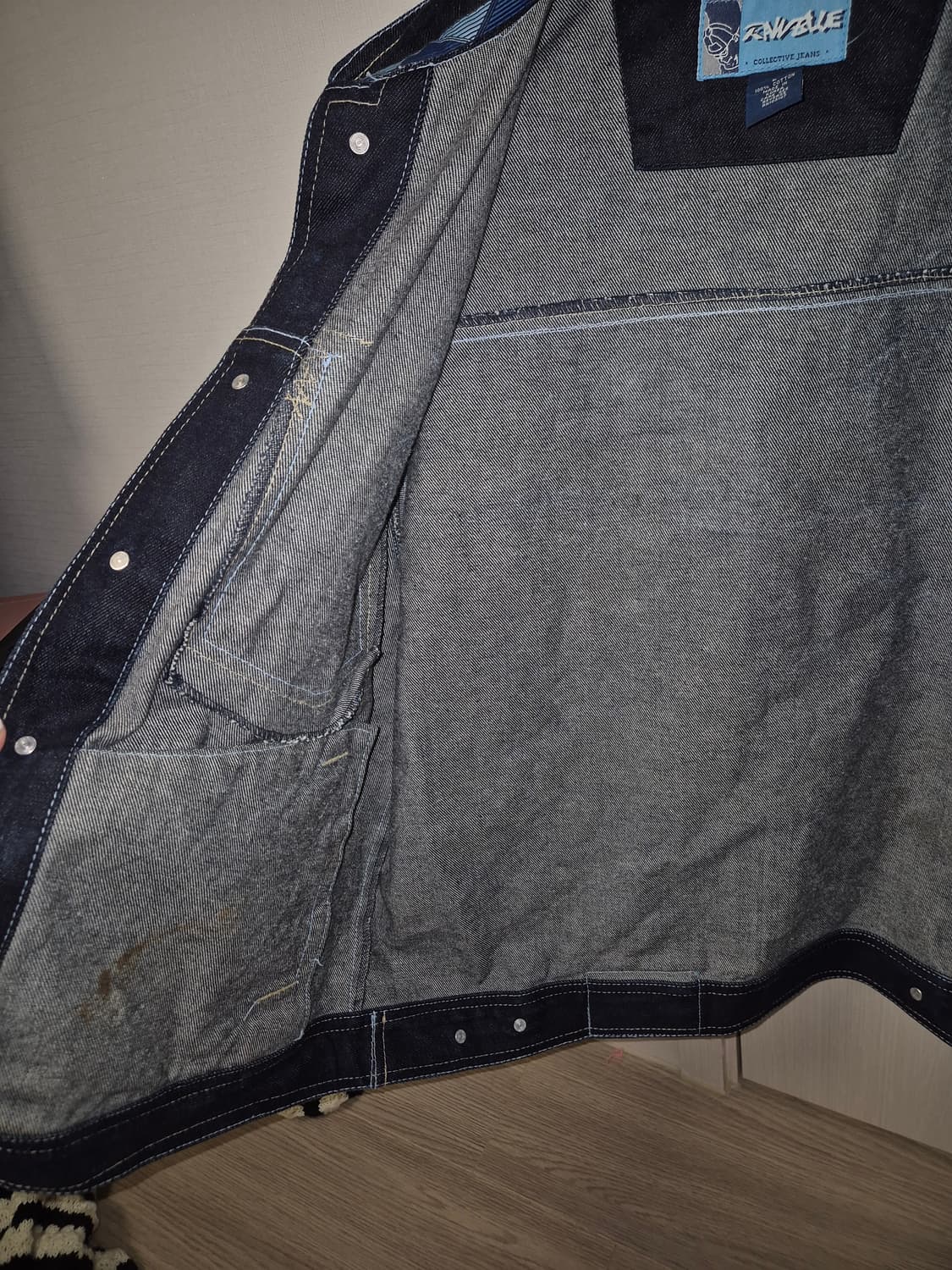 2000s 데님 청자켓 유니크 디자인 상품이미지4