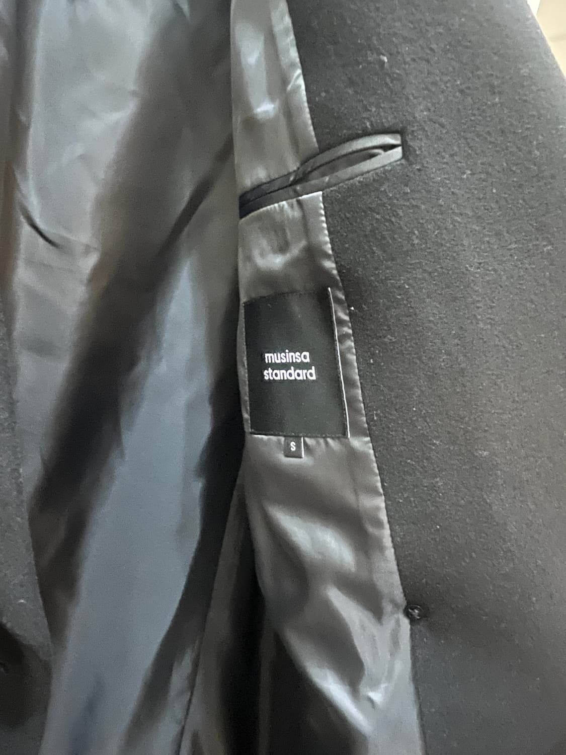 무신사스탠다드 울블렌드 오버숄더 더블코트 S 상품이미지4