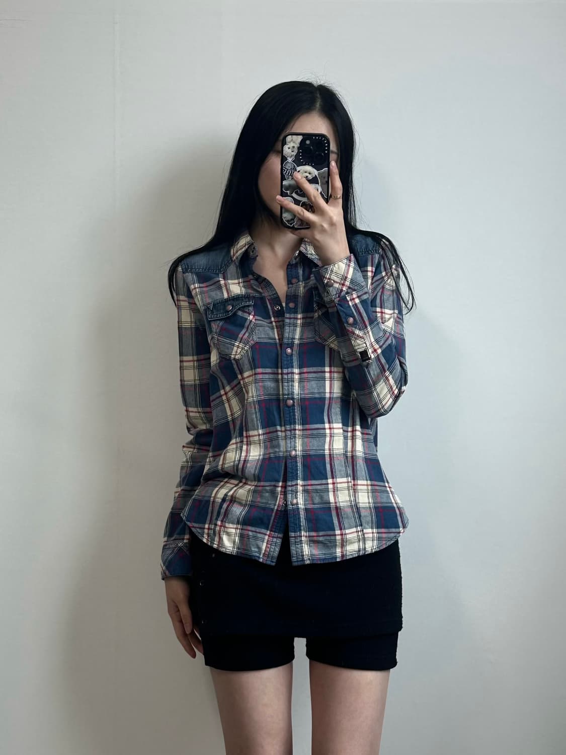 게스 포켓 체크 웨스턴 셔츠 상품이미지1