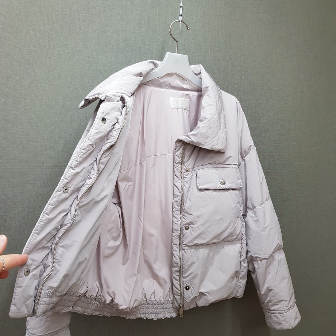 한섬 SJSJ 2023 하이넥 드롭 구스패딩  82-94-160사이즈 상품이미지7