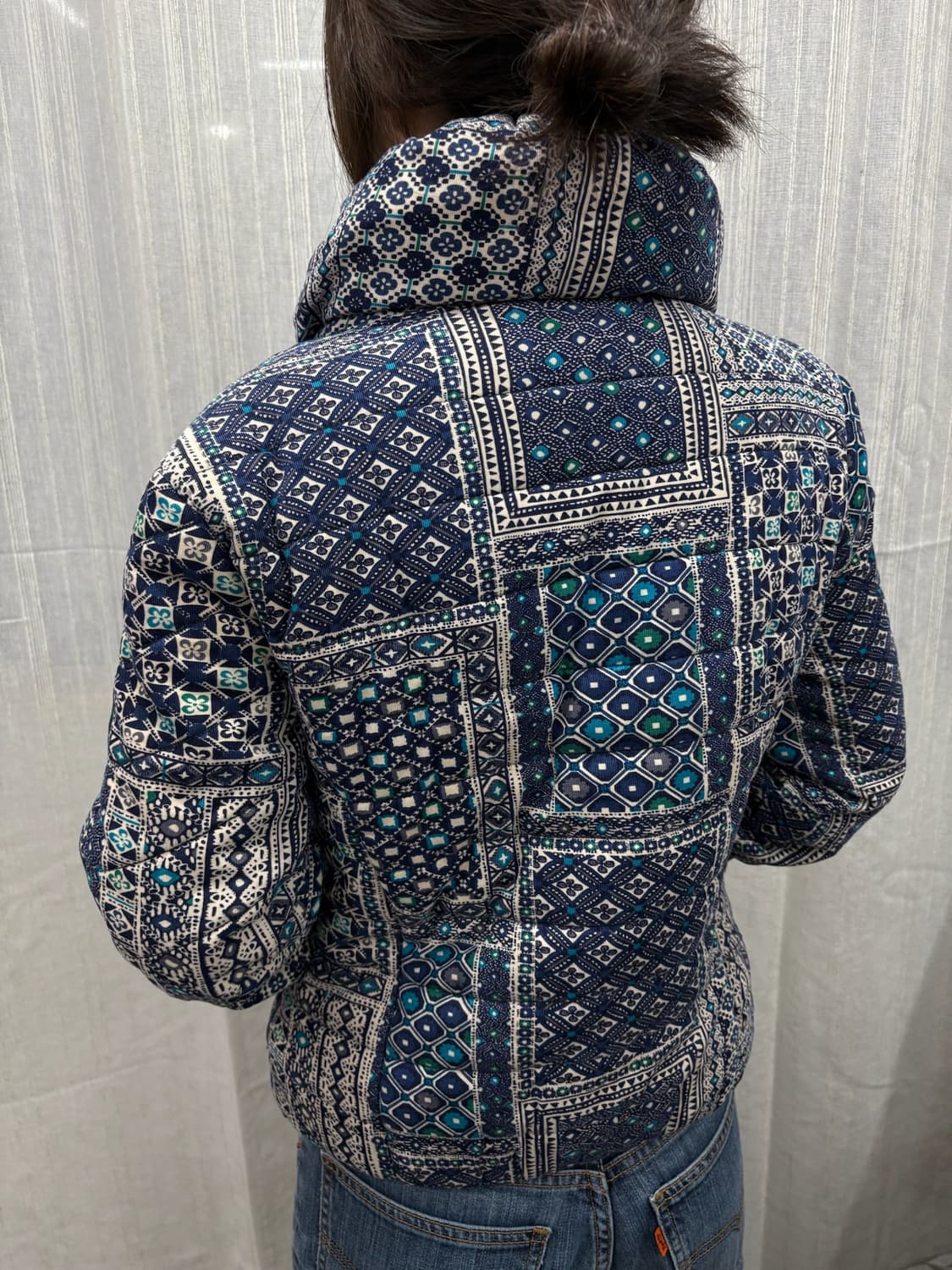 Anthropologie 블루 패치워크 패딩 상품이미지3