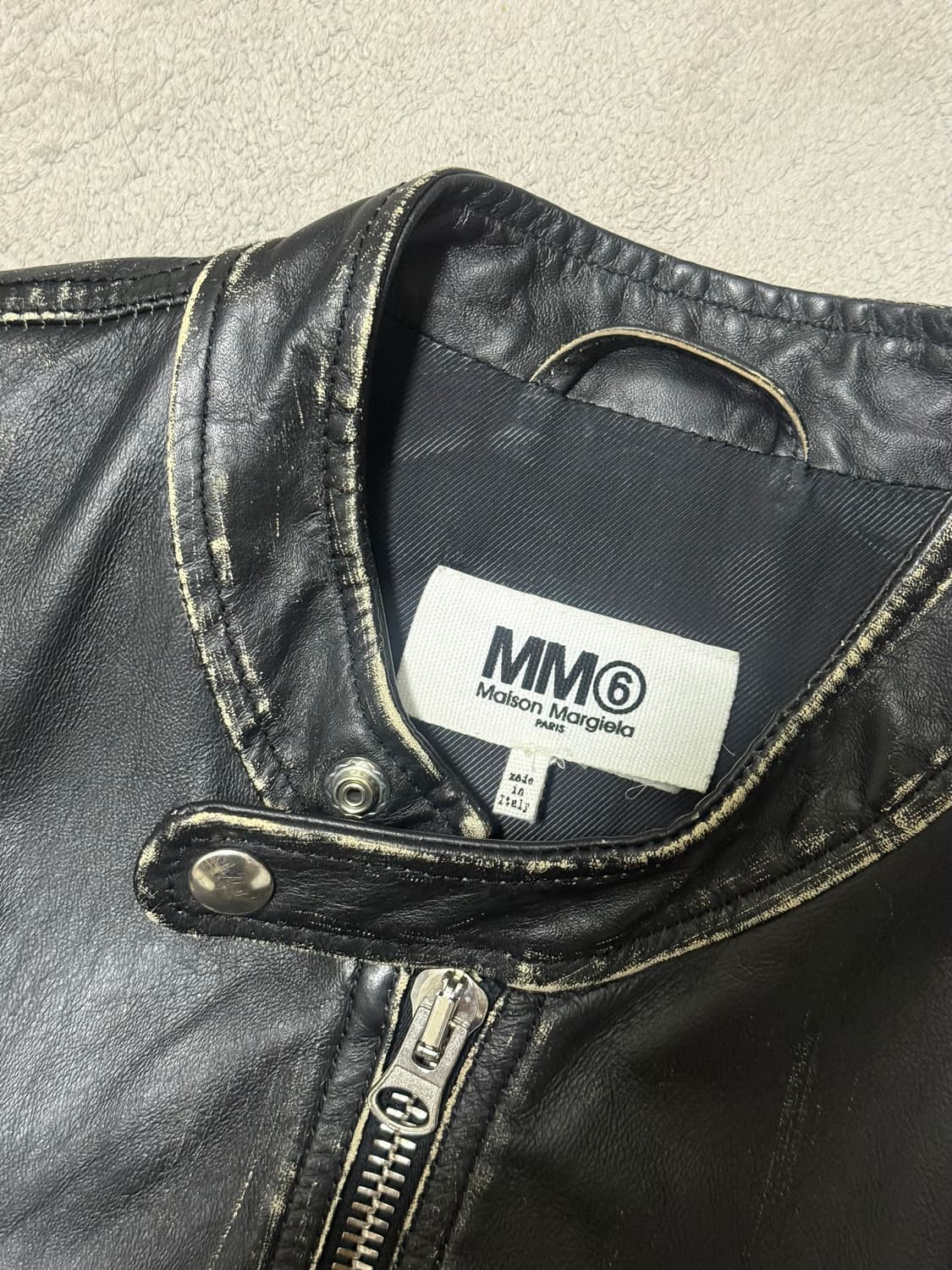 MM6 빈티지 이펙트 레더자켓 48 상품이미지3