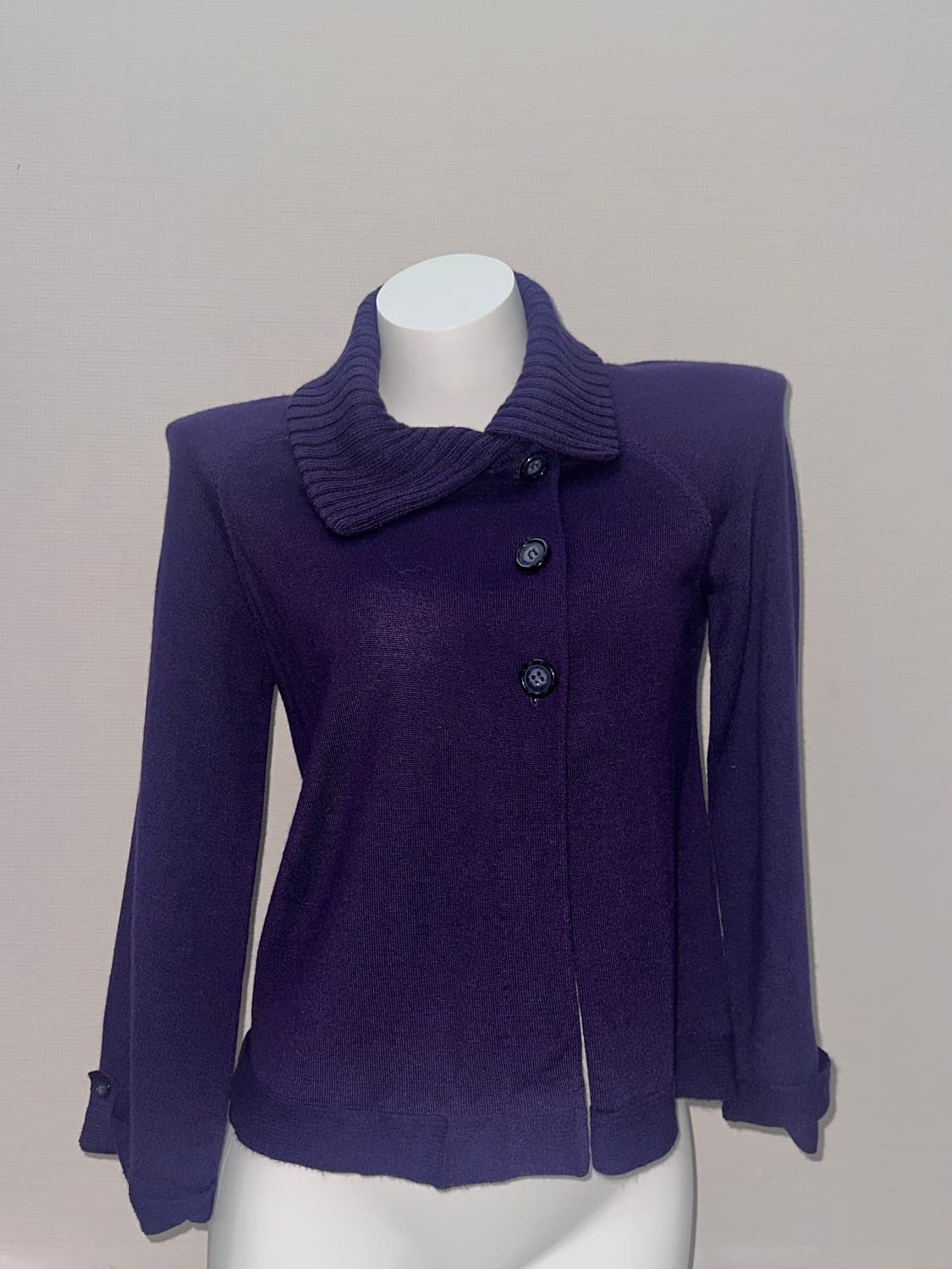 퍼플 비대칭 빈티지 니트 가디건 상품이미지6