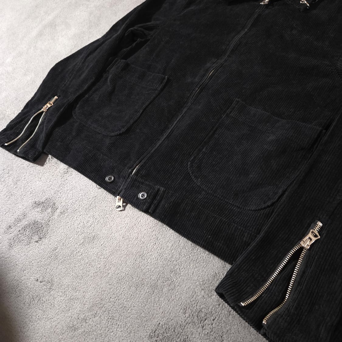 매스노운 피어싱 레터링 코듀로이 자켓 M 블랙 상품이미지5
