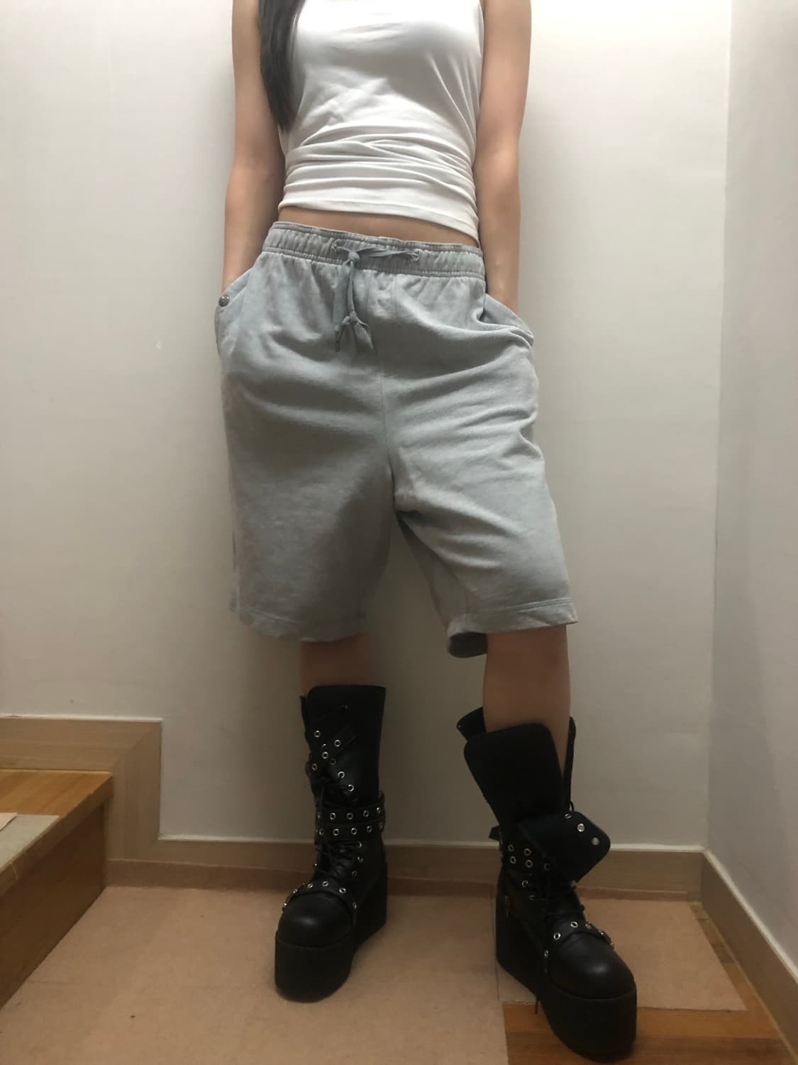 빈티지 아디다스 그레이 버뮤다 팬츠 상품이미지5