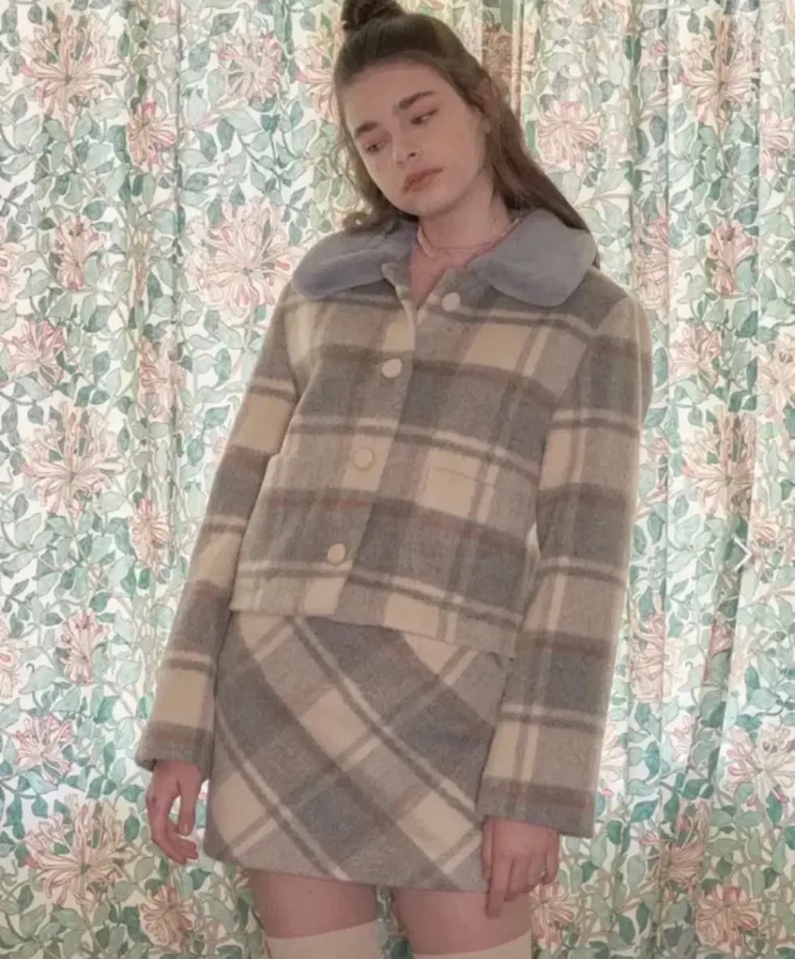 마가린핑거스 크림체크 블루자켓 set 상품이미지1