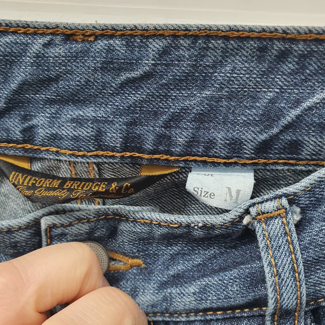 유니폼브릿지 원턱 데님 진청 상품이미지3