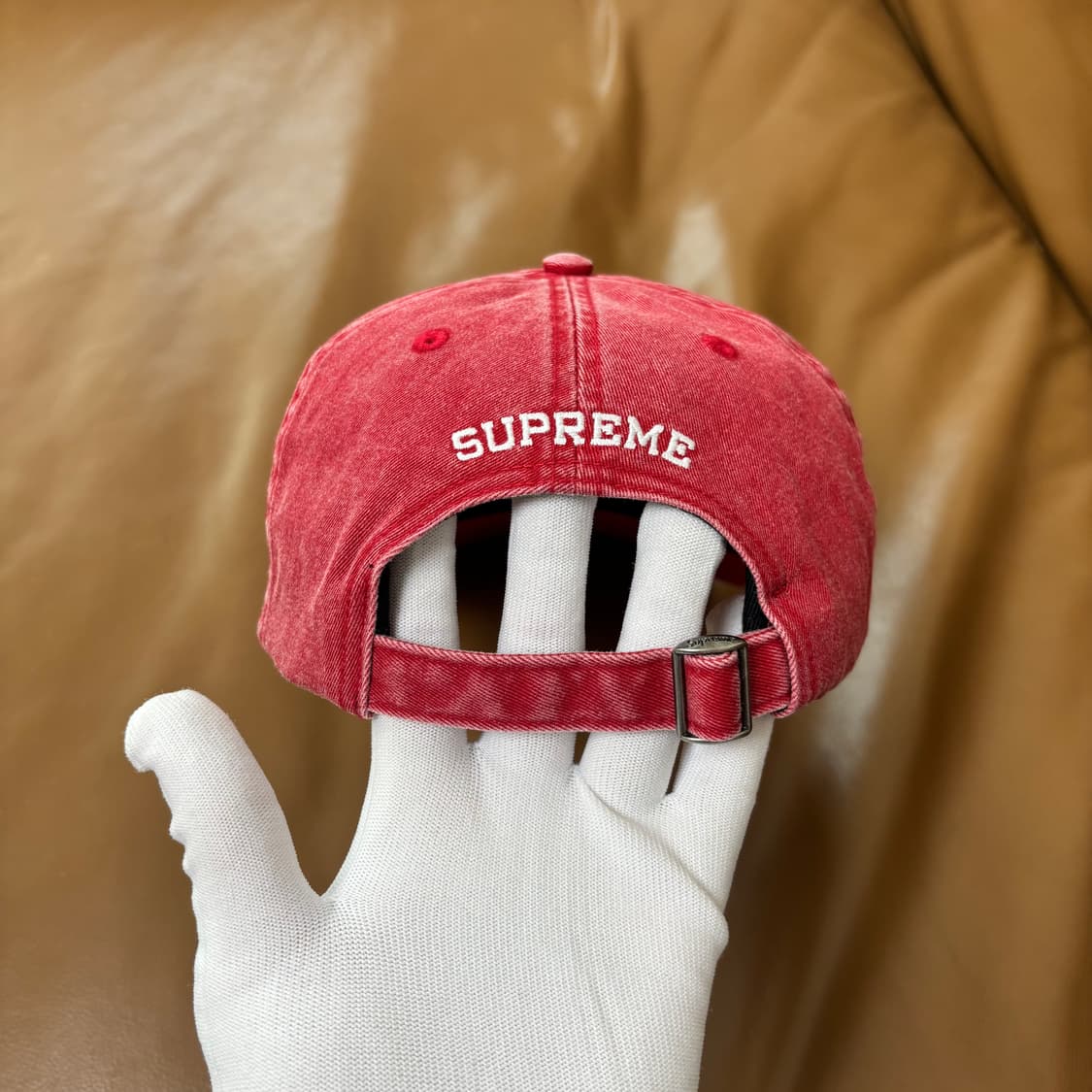 슈프림 6패널 볼캡 모자 피그먼트 워시드 레드 멀티 컬러 로고 상품이미지7