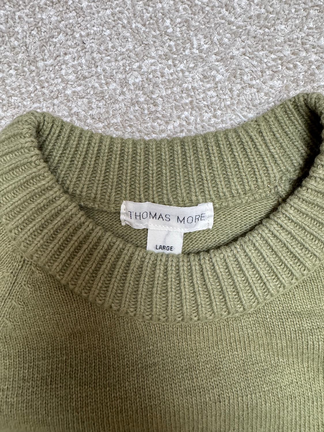 토마스모어 램스울 니트 세이지 그린 L 상품이미지3