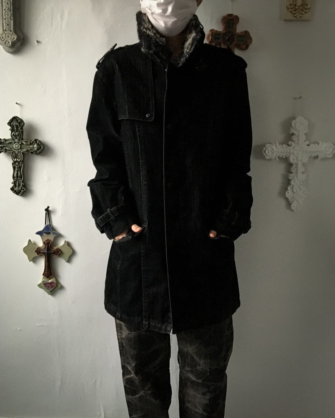 High neck fake fur collar jacket 상품이미지7