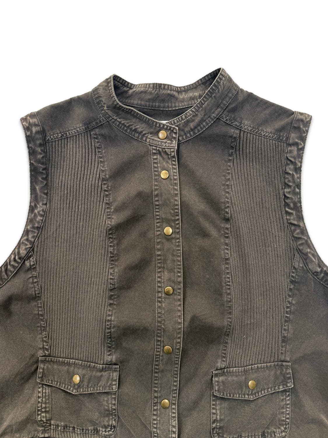 빈티지 브라운 라인 니트 베스트 상품이미지2