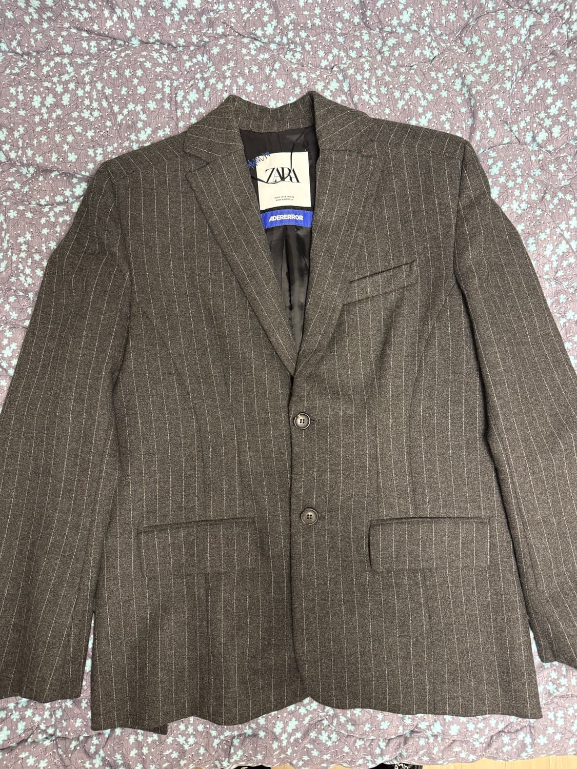 [S] 자라 x 아더에러 스트라이프 오버사이즈 블레이저 그레이 상품이미지1