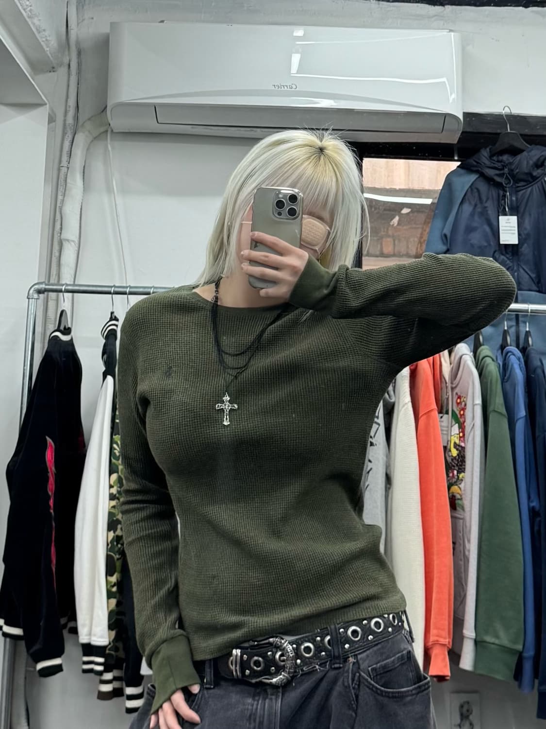 폴로 랄프로렌 카키 와플 롱슬리브 상품이미지2