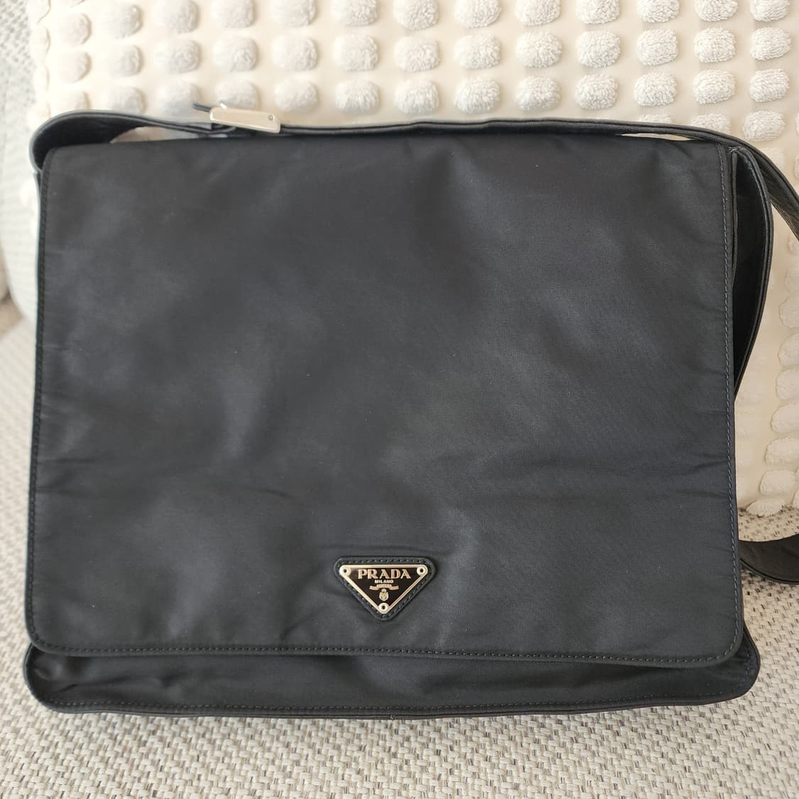 상태양호 프라다 나일론 × 나파가죽 콤비 스퀘어 크로스백 숄더백 상품이미지3