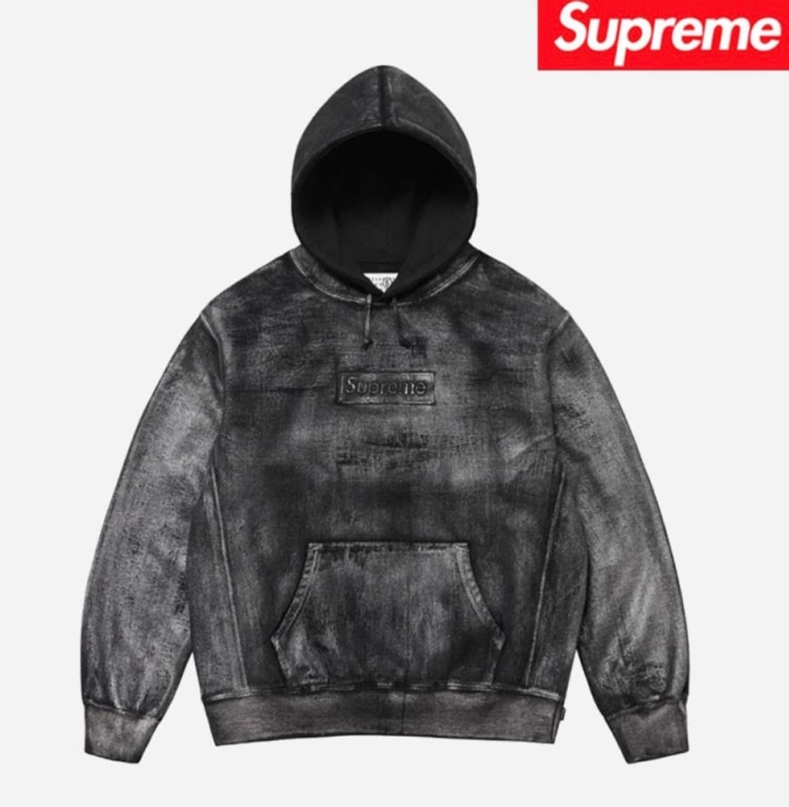 슈프림xMM6 메종마르지엘라 포일 박스 로고 후드티 (M) 상품이미지1