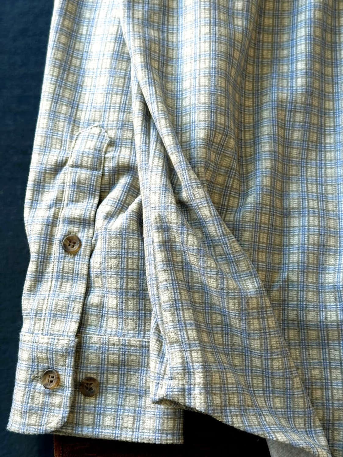 Poly nel woven check work shirt 상품이미지5
